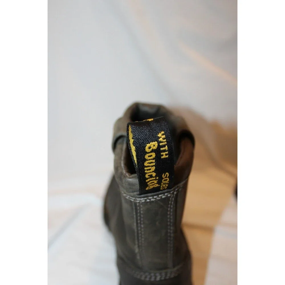 Dr Martens Anistone Lo Leather Boots Charcoal Gray Men 7 Women 8 Biker Boots